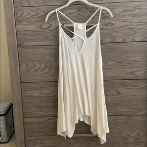 Sun & Shadow Strappy Handkerchief Hem Tank Top